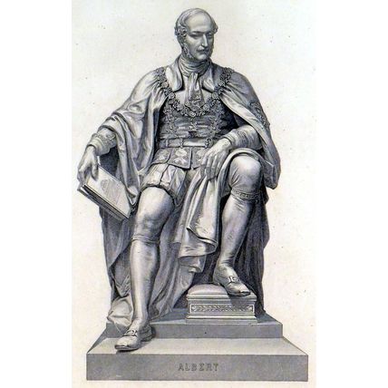 ALBERT 1896 William Callio Roffe - John Henry Foley STIPPLE ENGRAVING