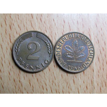 1966g 2 Pfennig Germany Coin