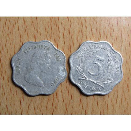Eastern Caribbean Territories 1987 5 Cents Coin
