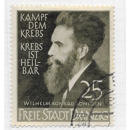 DANZIG 1939 GERMANY SCIENTISTS Wilhelm C. Röntgen 25pf USED Mi 308