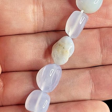 8 x 10mm Pale Purple Agate Beads Strung 16" 34 Beads Polished Uneven Cut NB9