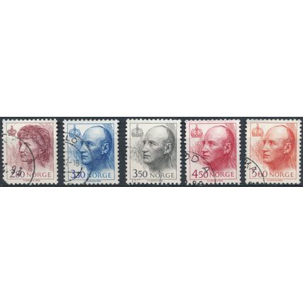 Queen Sonja & King Harald V: 5 Values - Norway 1992 - Used Hinged