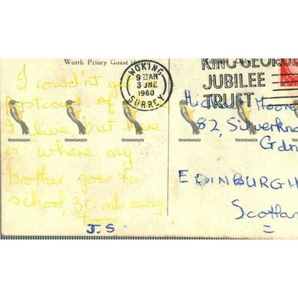 Worth Priory Guest House, England, Postcard, 1960