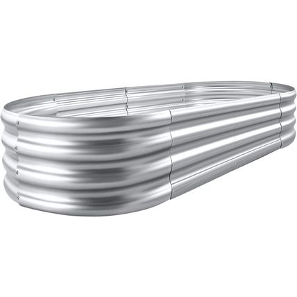Land Guard Galvanized Raised Garden Bed Kit, Galvanized Planter Garden Boxes Out
