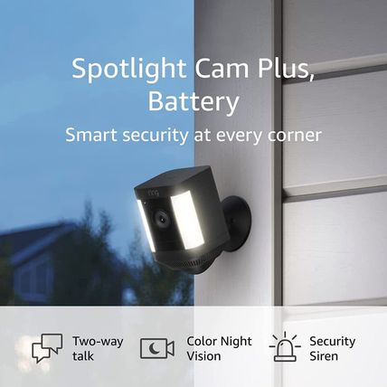 Ring Spotlight Cam Plus, Battery | Two-Way Talk, Color Night Vision, and Securit