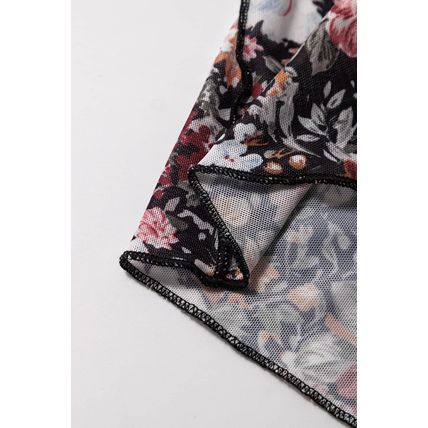 Brown Floral Print High Waist Maxi Skirt