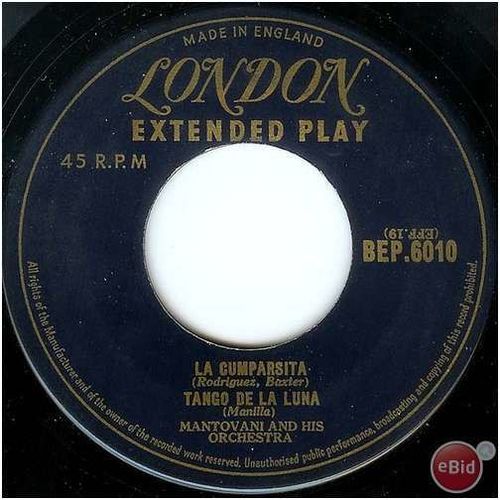 London #BEP.6010 - Mantovani Orchestra - 4 Latin Sounds - extended play