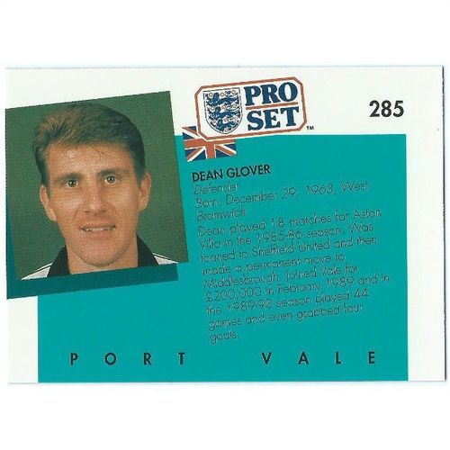1990/1991 Pro Set Footbal - #285 - Dean Glover