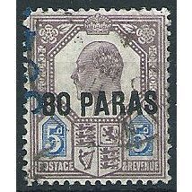 British Levant 1902 SG9 80pa on 5d Dull Purple & Ultramarine Fine Used ....