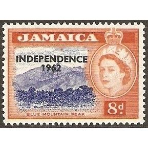 Jamaica 1962 8d Ultramarine Red Orange Unmounted Mint NHM SG 187 Blue Peak stamp