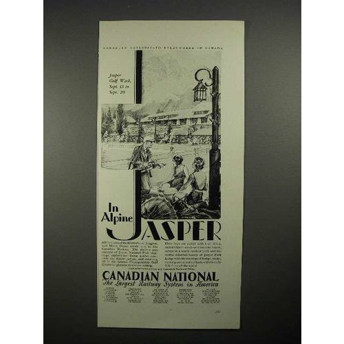 1930 Canadian National Railway System Ad - Jasper