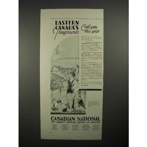 1930 Canadian National Railway System Ad - Playgrounds