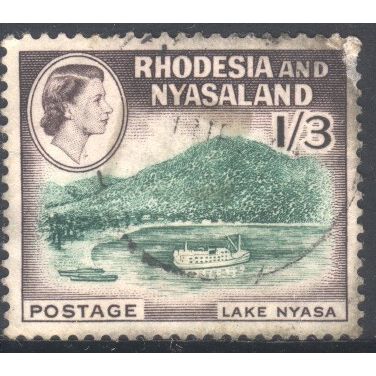 Rhodesia & Nyasaland 1959 - SG26 - 1s.3d green/brown - Lake Nyasa - used