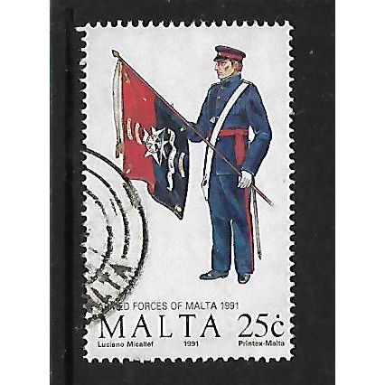 MALTA 1991 MALTESE UNIFORMS 25c OFFICER WITH COLOUR 1991 SG 896 FINE USED