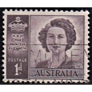 AUSTRALIA, 1947 1d QEII, SG 222 (Scott #210), used