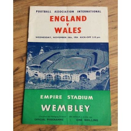 1954 England vs Wales (autographed) ** FREE P&P **