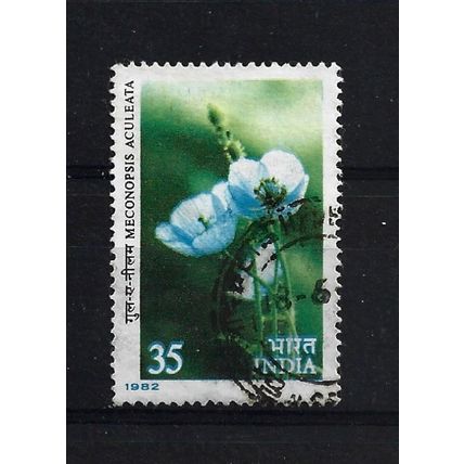India.SG1043 35p Blue Poppy.Fine Used.June23
