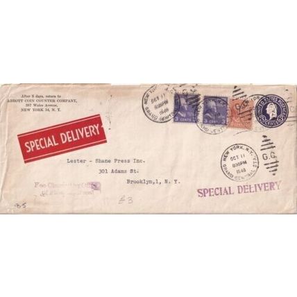 United States 1948 Abbot Coin Counter Co.New York NY Cover typed VGC
