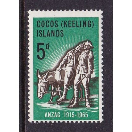 COCOS ISLAND 1965 50th ANNIV GALLIPOLI LANDINGS 5d MNH SG7