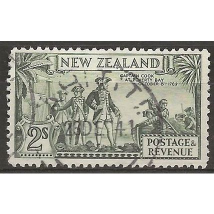 New Zealand 1936 SG589 2/- Olive-Green Fine Used ..
