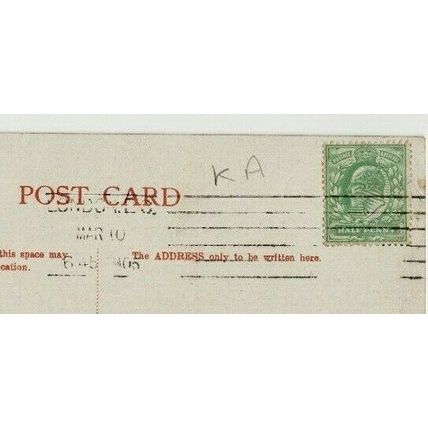 POSTCARD London Westminster Abbey with 1905 LONDON EC Columbia Postmark