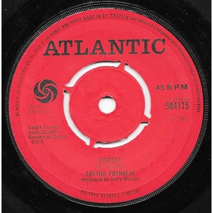 Aretha Franklin - Respect 7", Single, 4 P Very Good Plus (VG+)