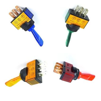 Hyfive On Off Switch Illuminated 12V 20Amp Colours Blue Red Green Amber 1 Switch
