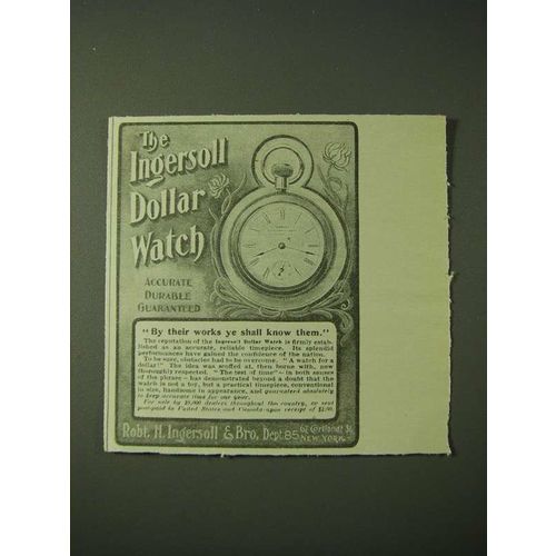 1900 Ingersoll dollar Watch Ad - By their works ye shall know them