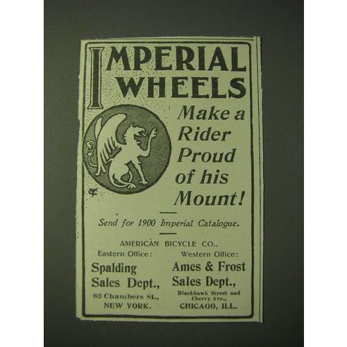 1900 Imperial Wheels Bicycle Ad - Make a rider proud of his Mount