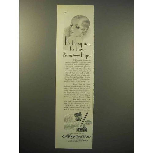 1930 Maybelline Eye Shadow, Eyelash Darkener Ad