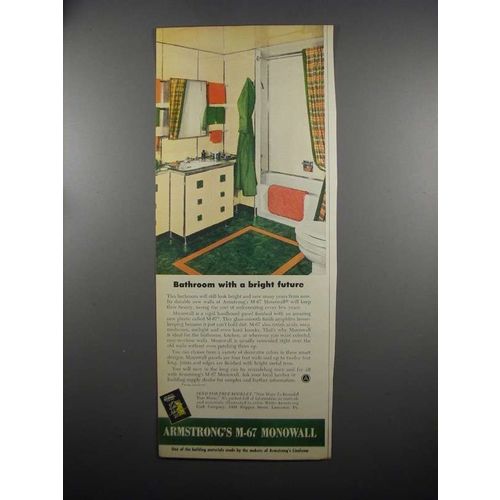 1953 Armstrong's M-67 Monowall Hardboard Panel Ad