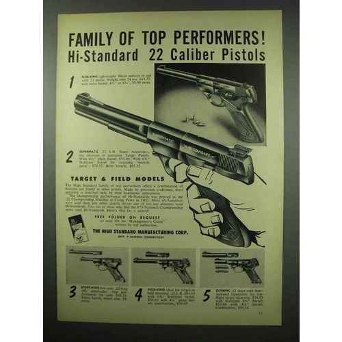 1954 Hi-Standard Flite-King and Supermatic Pistol Ad