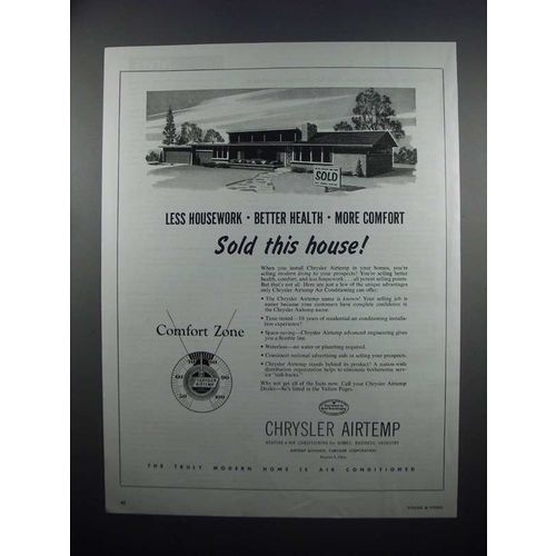 1954 Chrysler Airtemp Air Conditioning Ad - Sold House
