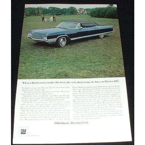 1966 Buick Electra 225 Car Ad, When You Make First Team