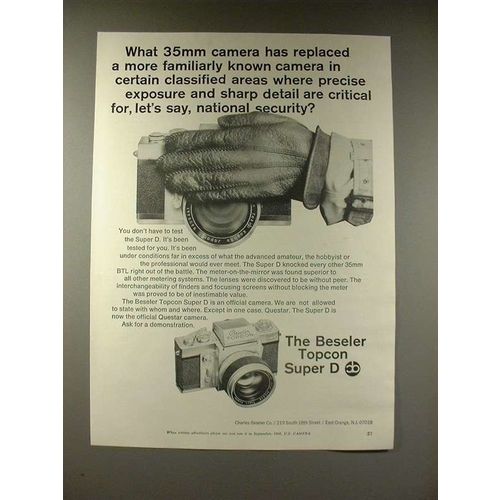 1968 Beseler Topcon Super D Camera Ad - Classified