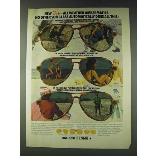 1978 Ray-Ban All Weather Ambermatics Sunglasses Ad
