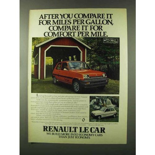 1980 Renault Le Car Ad - Compare it For Comfort