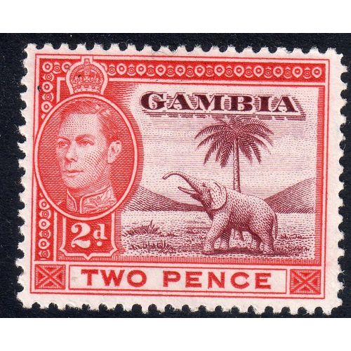 Gambia Sg153a 2d Lake & Scarlet mint never hinged (G131)