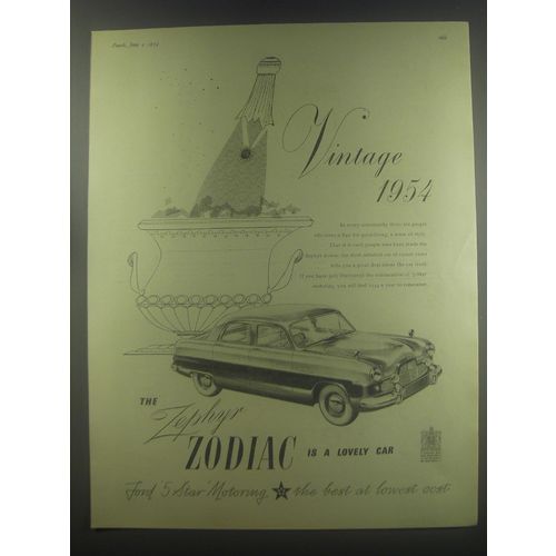 1954 Ford Zephyr Zodiac Car Ad - Vintage 1954