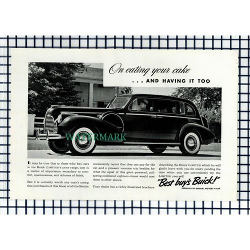 (8057) Buick Car Advert - 1940 Book Print