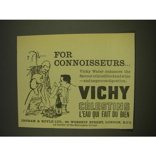 1963 Vichy Celestins Water Ad - For connoisseurs