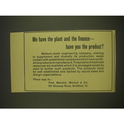 1963 Peat, Marwick, Mitchell & Co. Ad - We have the plant and the finance
