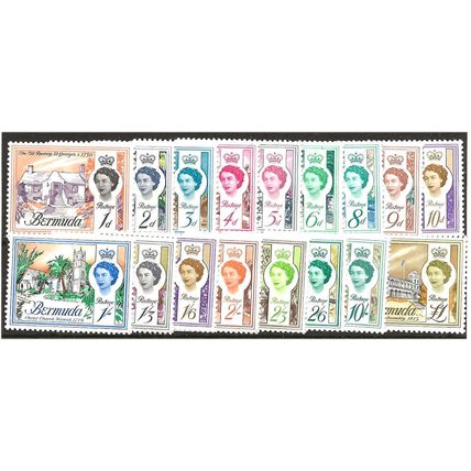 Bermuda 1962-68 Pictorial Definitive Set (No 5/-) Unmounted Mint . .. .