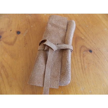 Medieval TOBACCO POUCH BAG Reenactment Tan Leather DRAWSTRING MONEY