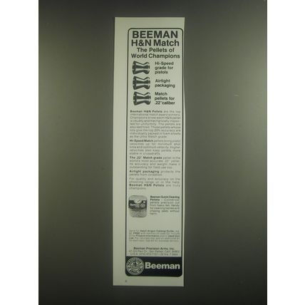 1986 Beeman H&N Pellets Ad - Beeman H&N Match the pellets of World Champions