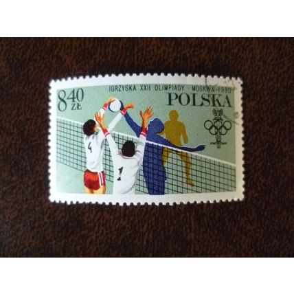 Poland 1980 Olympic Games Moscow Volleyball used stamp SG2663 sport logo