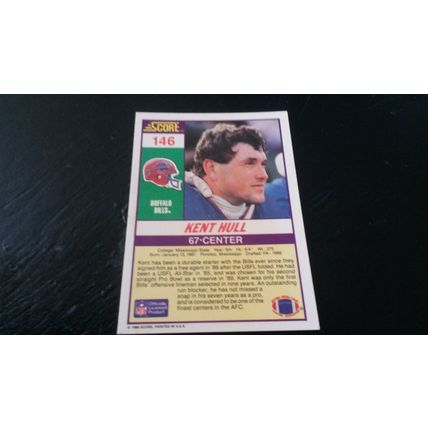 1990 Score Football Card # 146 Kent Hull Excellent-Mint (6) Buffalo Bills
