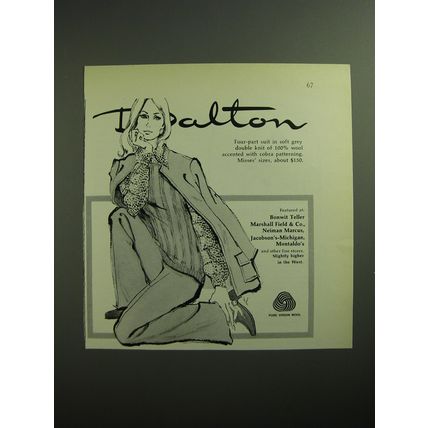 1970 Dalton Fashion Ad - Dalton Four-part suit in soft grey double knit