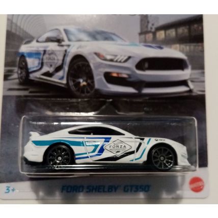 Ford Shelby GT350 White and Blue Forza Motorsport Scale 1:64 Hot Wheels