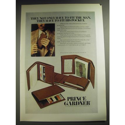 1974 Prince Gardner Billfold Advertisement - They not only have to fit the man